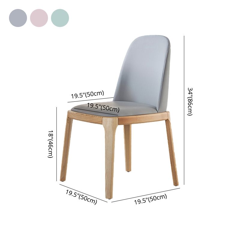 Silla de comedor de madera moderna, sillas de comedor tapizadas sin brazos para uso doméstico