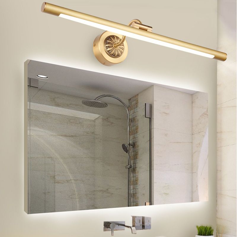 Metal Linear Shade Wall Sconce Modern Style 1-Light Mirror Wall Lighting Fixtures