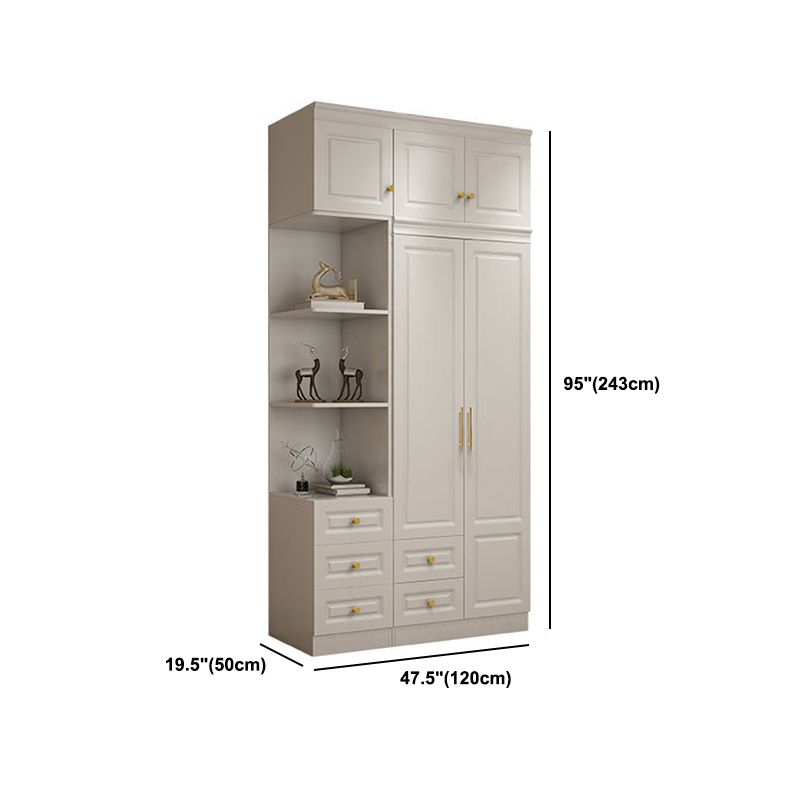 Modern Style Wooden Wardrobe White Colour Soft Close Drawer Wardrobe Closet