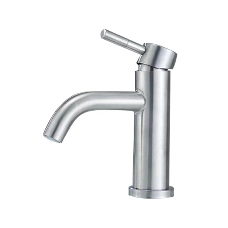 Stainless Steel Bathroom Faucet Chrome Lever Handle Sink Faucet with 1 Hole