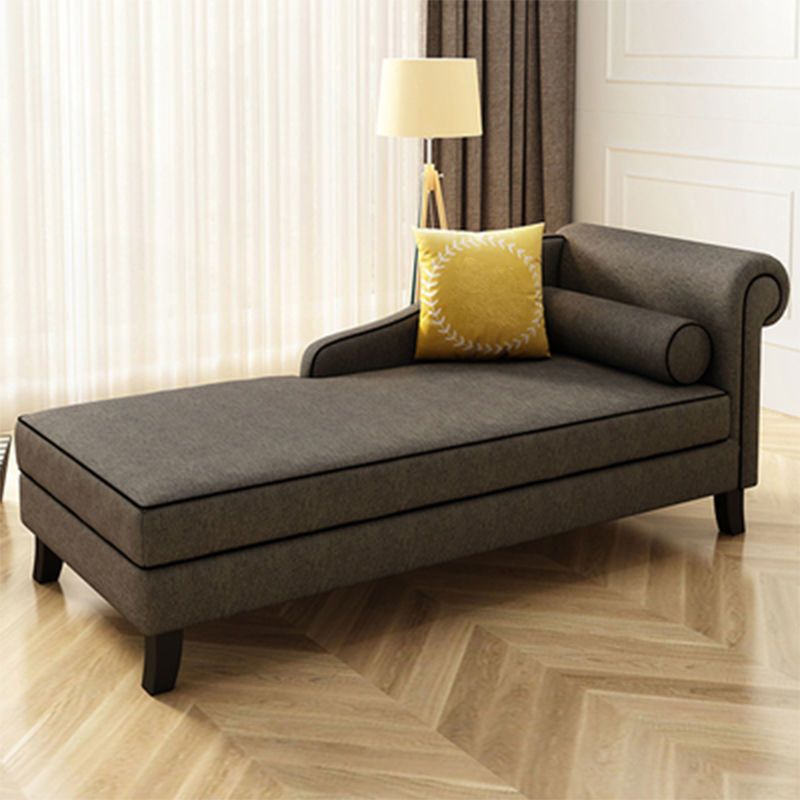 Traditional Linen Accent Chair One Armed Chaise Lounge Couch