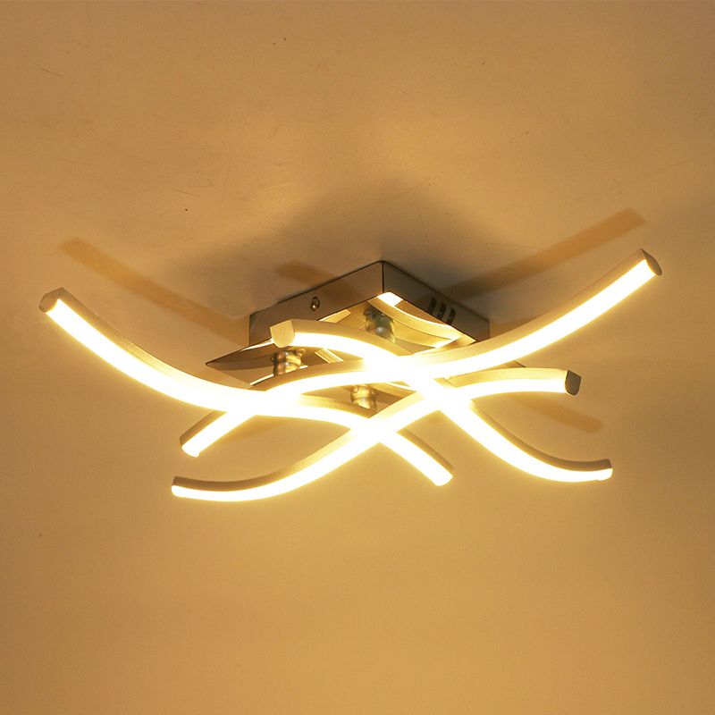 Linear Sputnik Flush Mount Ceiling Light New Modern Aluminum Flush Light for Bedroom