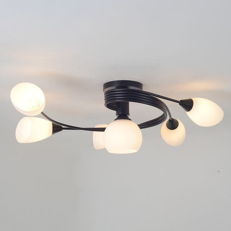 Glass Geometric Flush Mount Lights Contemporary Style Multi Lights Flush Ceiling Light