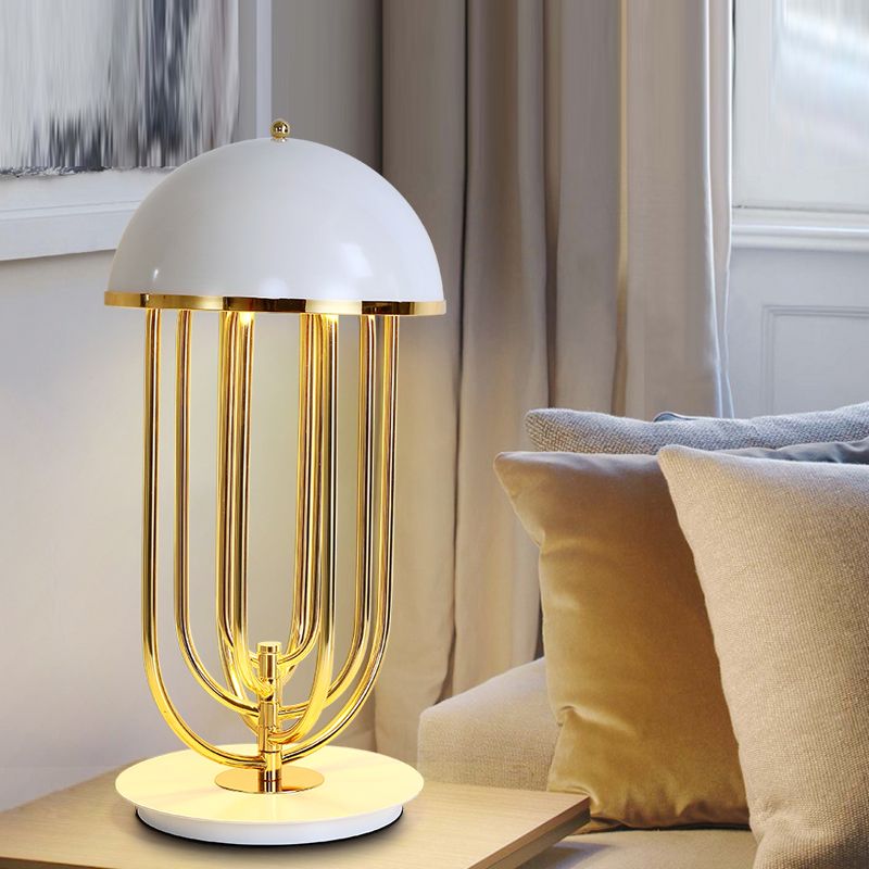 1 Kopf Wohnzimmer Task beleuchtet moderne Schwarz/Weiß -Nachttischlampe mit Kuppelmetallschatten