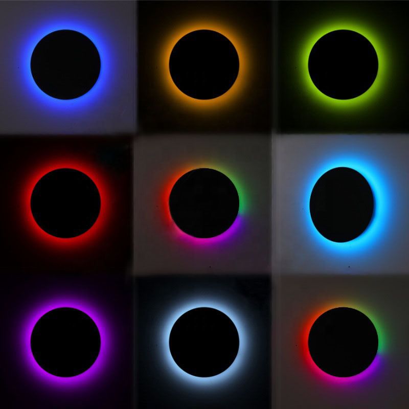 Modern Style Round Led Wall Lamp Metal 1-Light Wall Mount Light Fixture