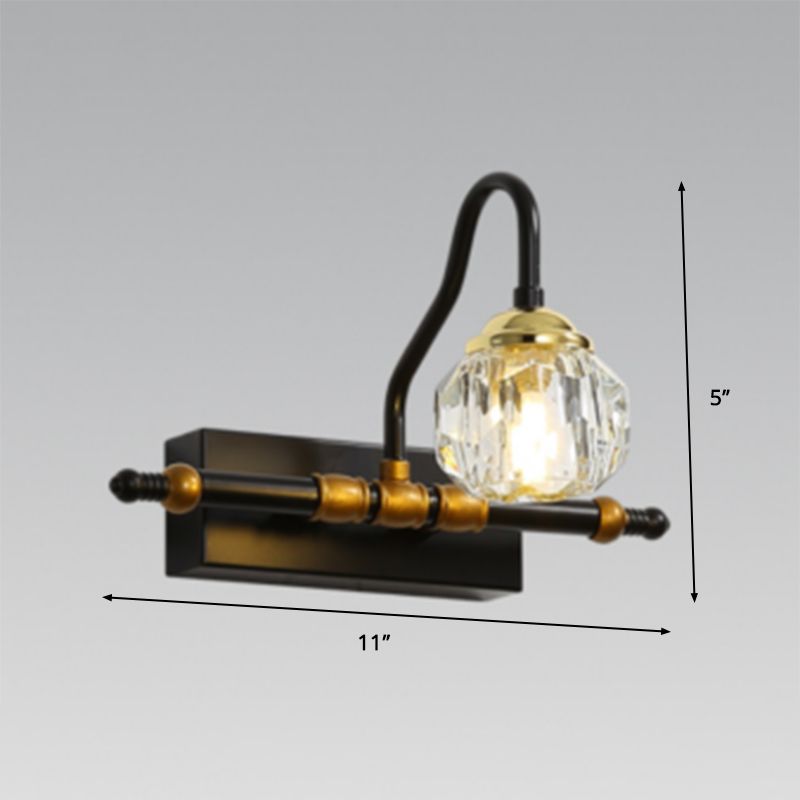 Prismi cristallini lampada da parete vanità esagono minimalismo 1/2/3-bulb wall montato in nero in nero
