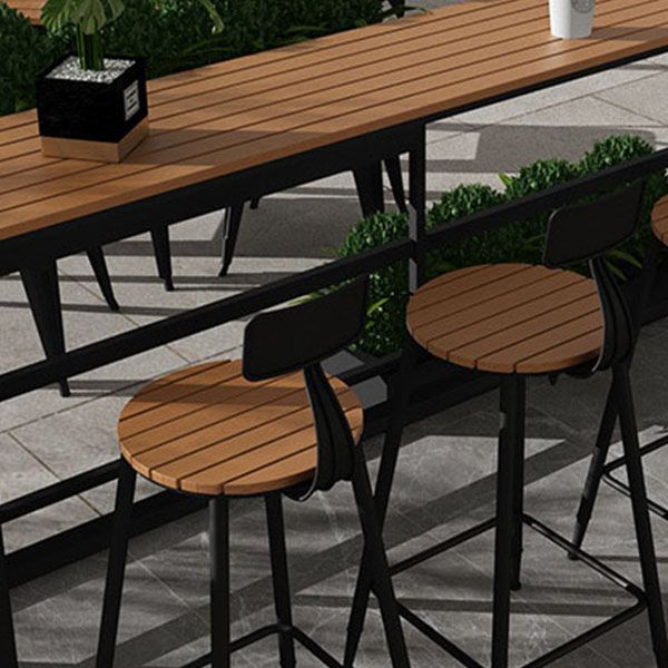 Industrial Pub Set with Fixed Table 1/5 Pieces Rectangle Bar Table Set