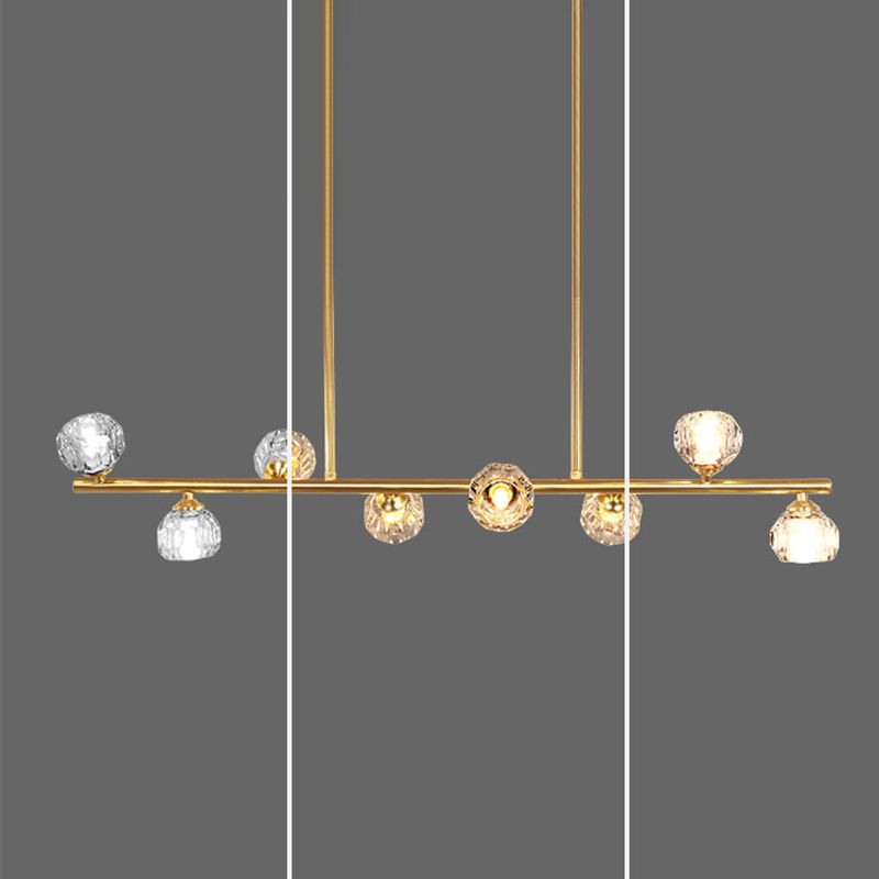 Sphère de l'île contemporaine Lumières de l'île cristalline en or