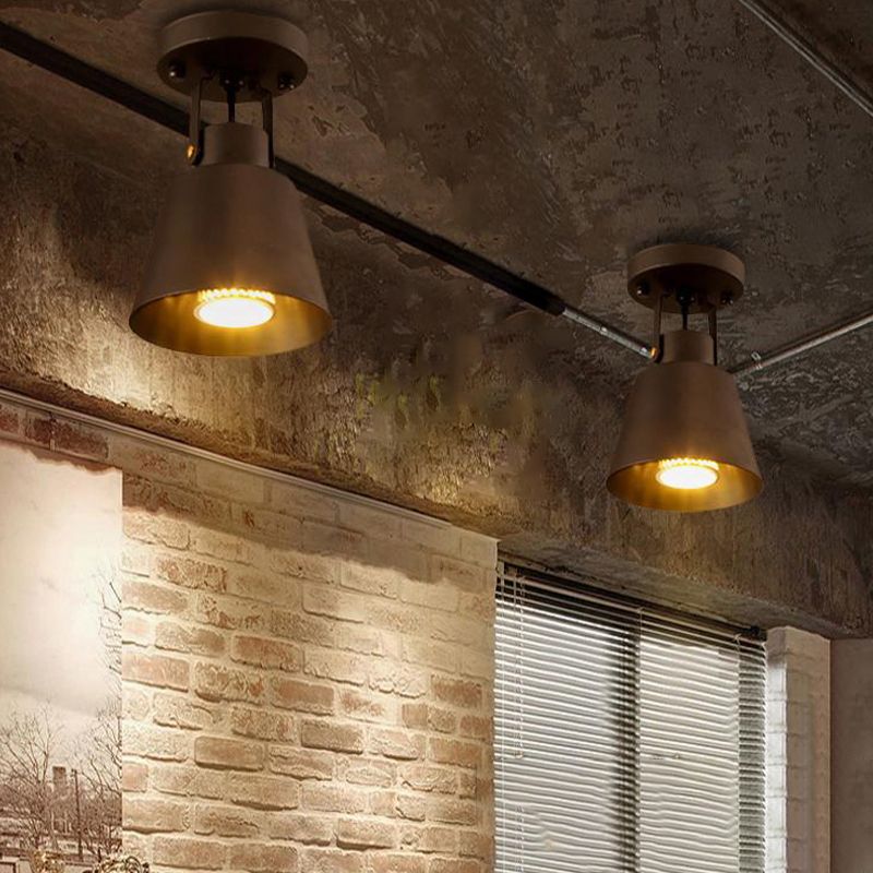 Bell Wine Club Flush Mount Spotlight Pakhuis Metaal 1/3-Hoofd Zwart Semi Flush Plafond Licht met Draaibaar Ontwerp