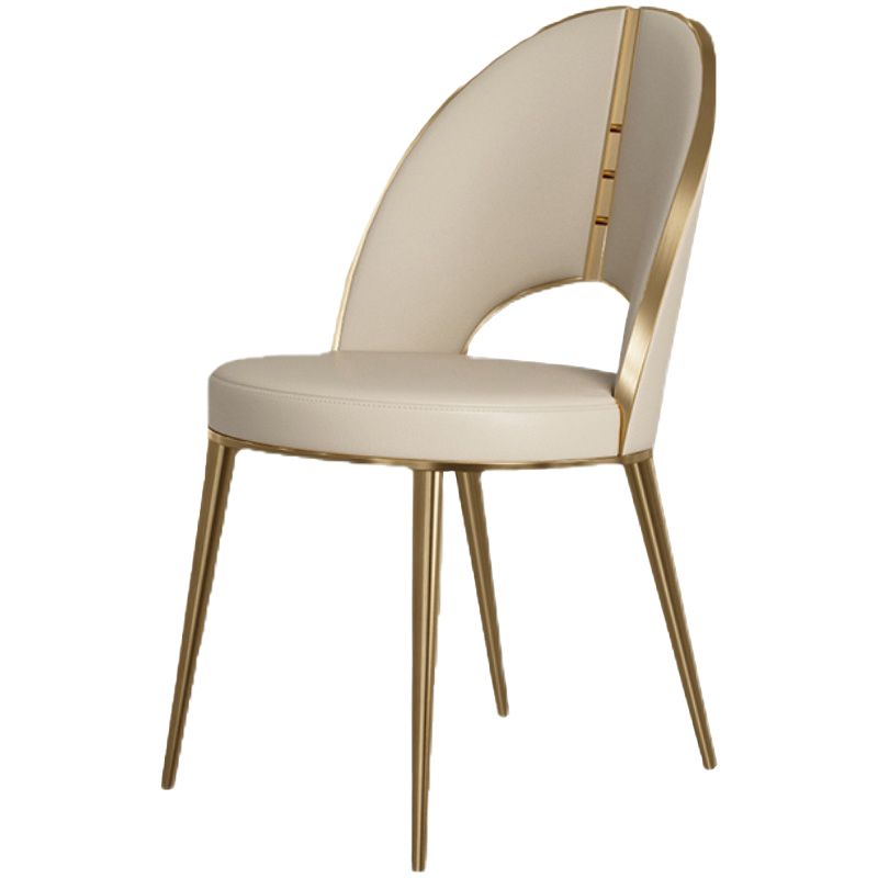 Indoor Contemporary Faux Leather Upholstered Armless Side Dining Chair