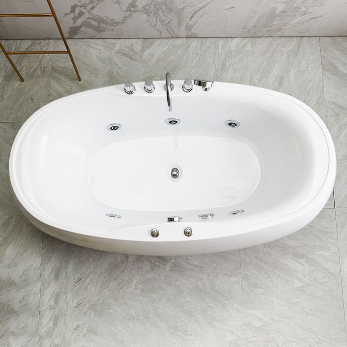 Freestanding Bath Acrylic Soaking White Heater Included Bathtub