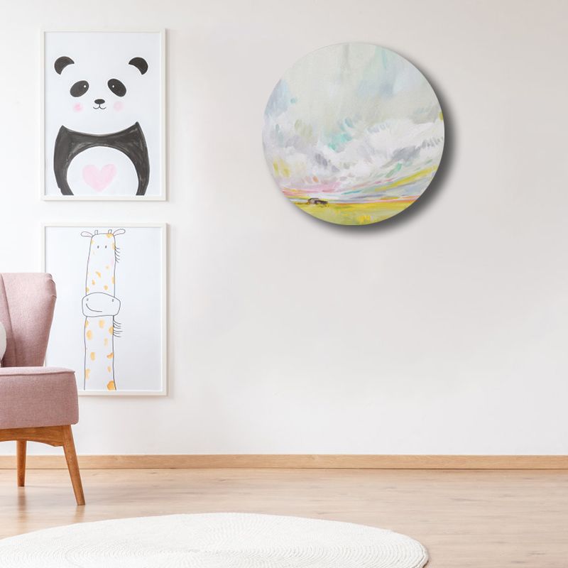 Contemporary Art Hand Painted Canvas  Pastel Color Prairie-Scape Painting, Multiple Sizes Options