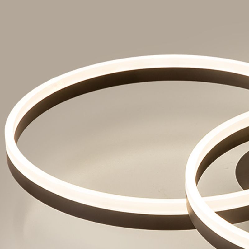 LED Circle 2 / 3 - Light Semi Flush Mount Metal and Acrylic Black Ceiling Semi Flush