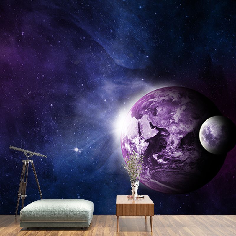Space Galaxy Mildew Resistant Mural Wallpaper Sleeping Room Wall Mural