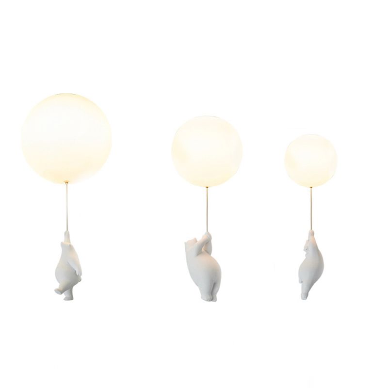 LED Modern Resin Flush Mount Ball Shape Ceiling Light with Acrylic Shade for Living Room