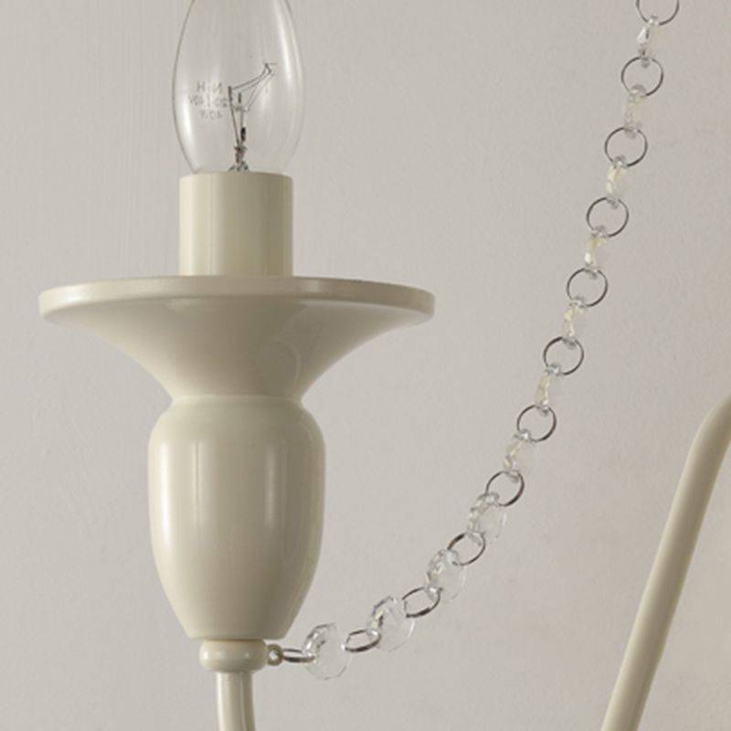 Candle Shape Crystal Wall Sconces Modern 1/2-Light Wall Mount Light Fixture in White