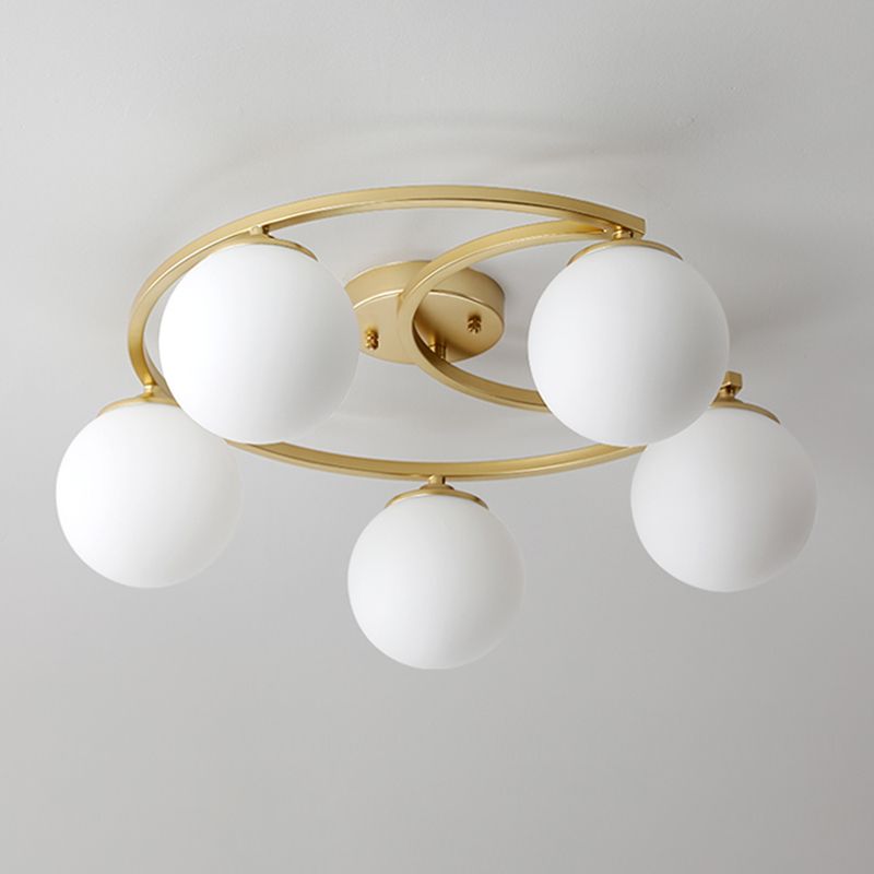 Modern Simple Ceiling Light Ball Shape Iron Ceiling Lamp for Bedroom