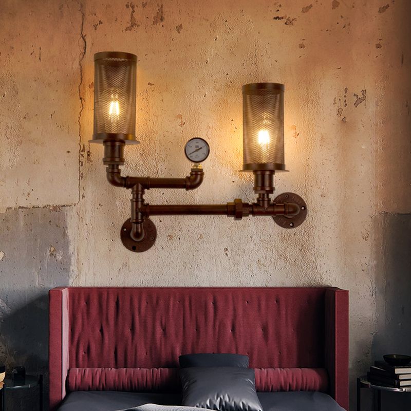 Éclairage de tuyauterie vintage industrielle Éclairage métallique mural métallique pour couloir