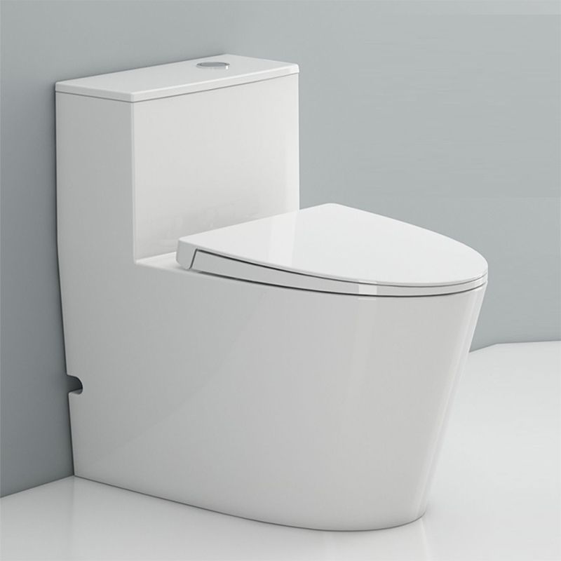 Modern White Floor Mount Toilet Slow Close Seat Included Toilet Bowl for Bathroom