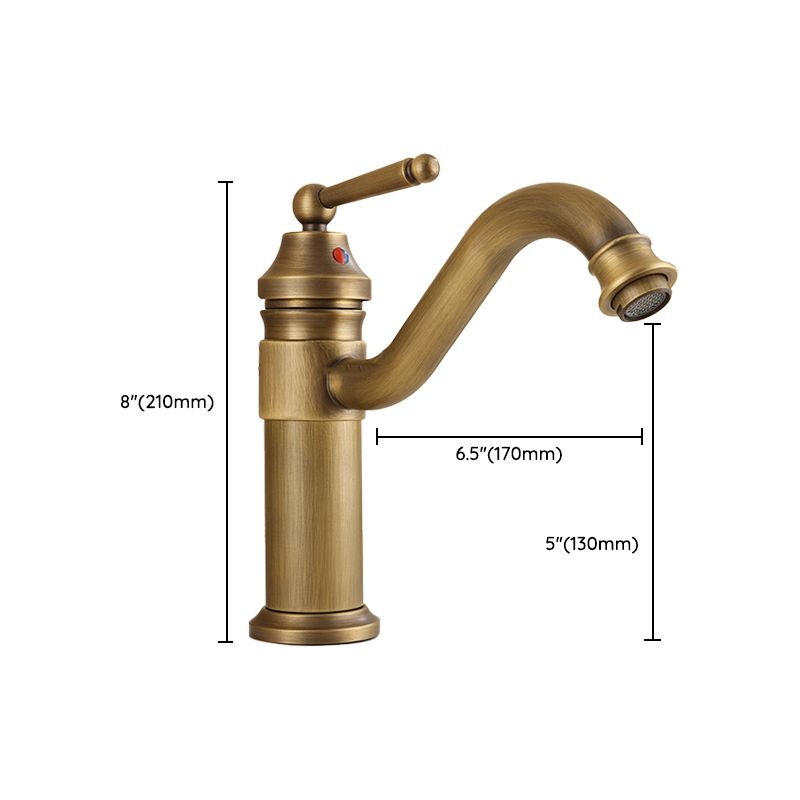 Brass Bathroom Vessel Faucet Single Lever Handle Circular Sink Faucet with Water Hose