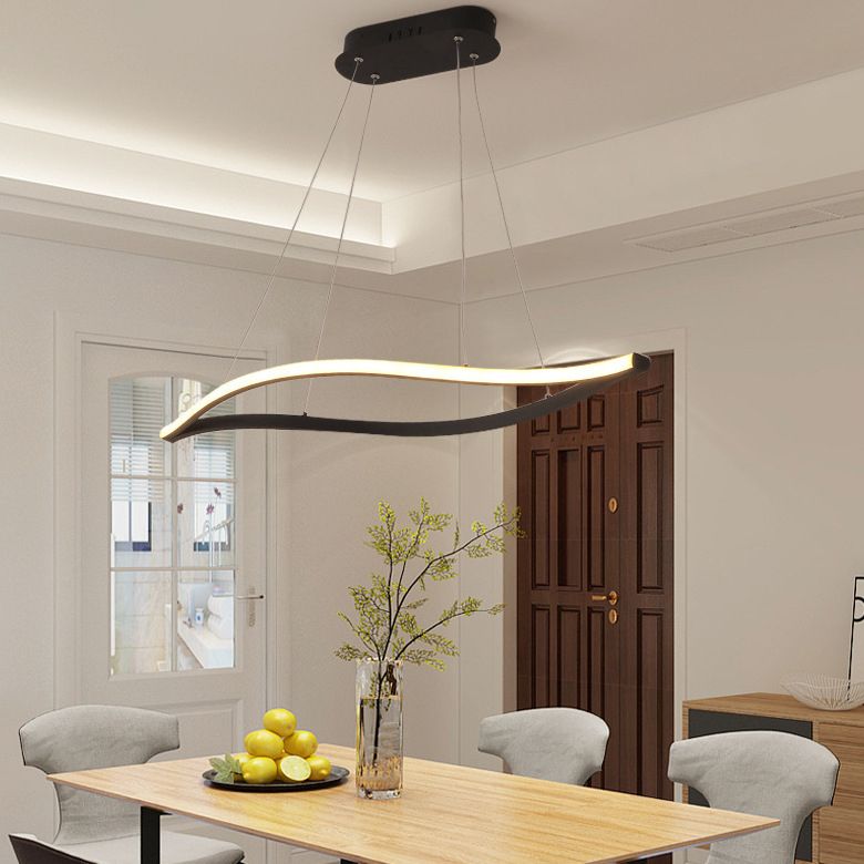 Minimalist Leaf Shaped Island Lamp Acrylic Dining Room LED Hanging Light Fixture