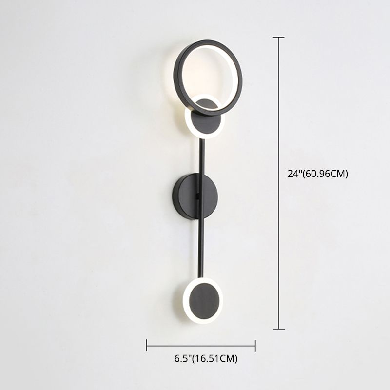 Moderni semplici luci a parete a led nere lampade a parete metallica per soggiorno