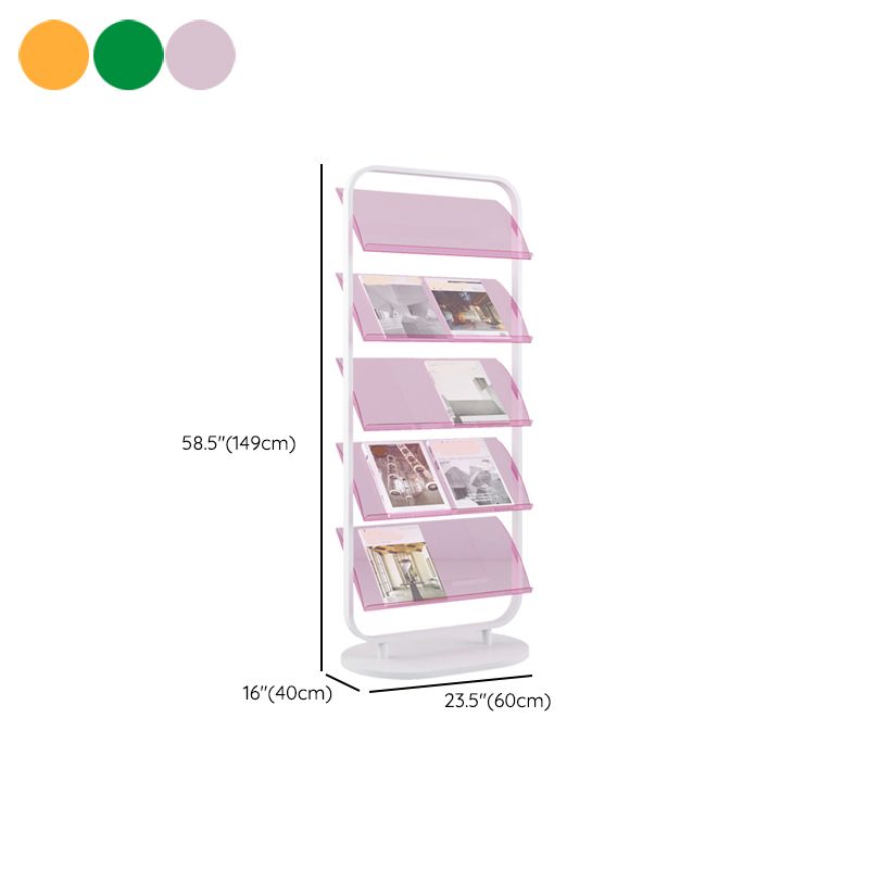 Scandinavian Plastic Book Shelf Freestanding Book Display in Blue/Green/Orange/Pink