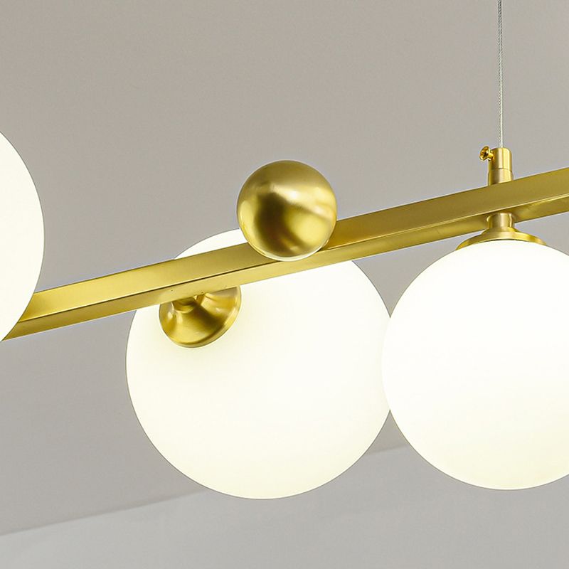 Modern Style Globe Shade Island Pendants 8-Lights Glass Pendant Lights for Dining Room