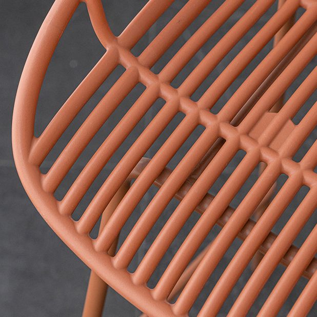 Contemporary Footrest Metal Barstool Matte Finish Restaurant Stool