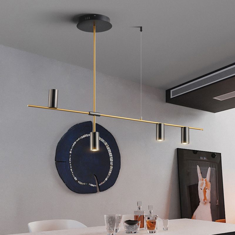 Modern Style Cylinder Island Light Fixtures Metal Pendant Light Fixtures