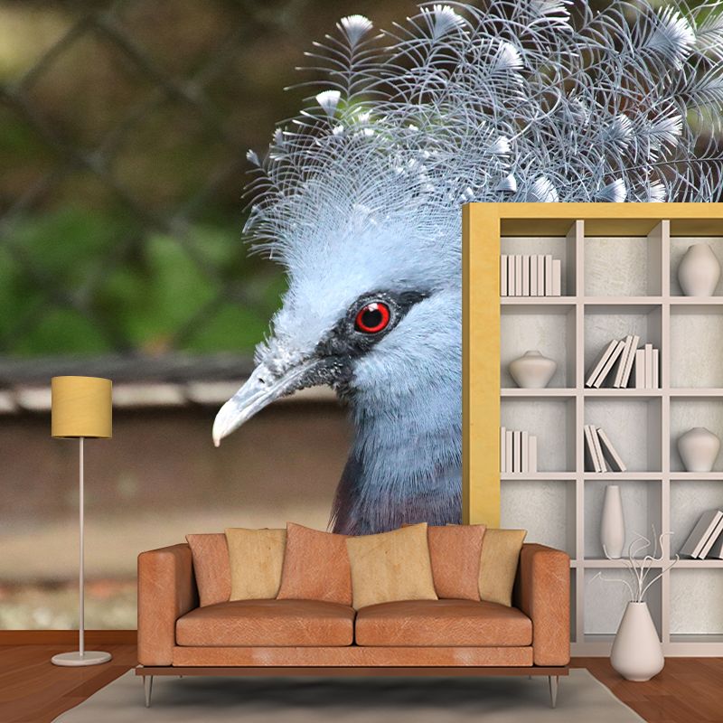 Victoria Crowned Pigeon Animal Mural Wallpaper for Living Room Home Decor