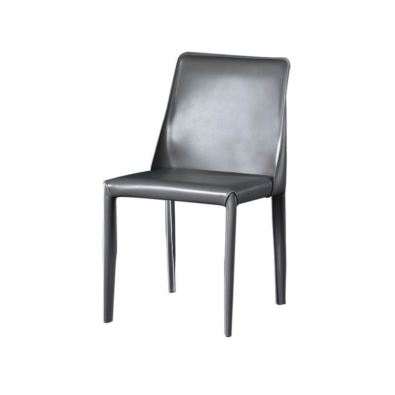 Eigentijdse stijl eetstoelen armloze zijstoel met metalen benen voor keuken (set van 2)