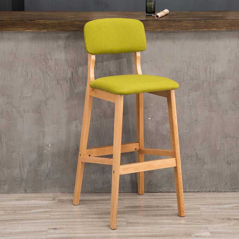 Industrial Style Bar-stool Square Seat Counter Bar Stool with Wooden Legs