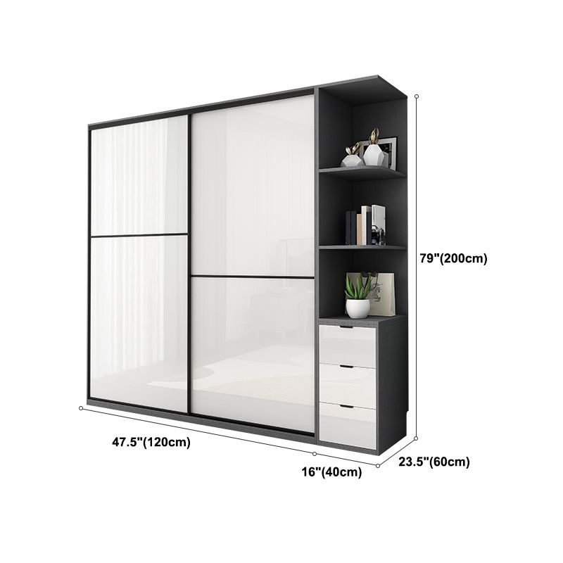 Modern Style Wardrobe White Color Wooden Wardrobe Closet for Home