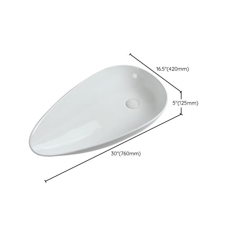 Modern Vessel Sink Specialty Porcelain with Pop-Up Drain Vessel Bathroom Sink