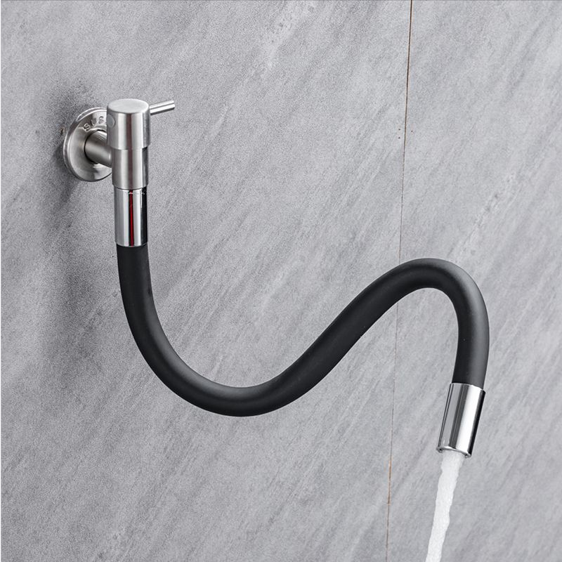 Contemporary Wall Mounted Bathroom Faucet Lever Handles Stainless Steel Faucet