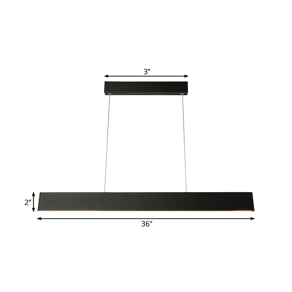36"/47" Wide Blade Pendant Light Fixture Modern Black LED Hanging Ceiling Light for Dining Room in Warm/White