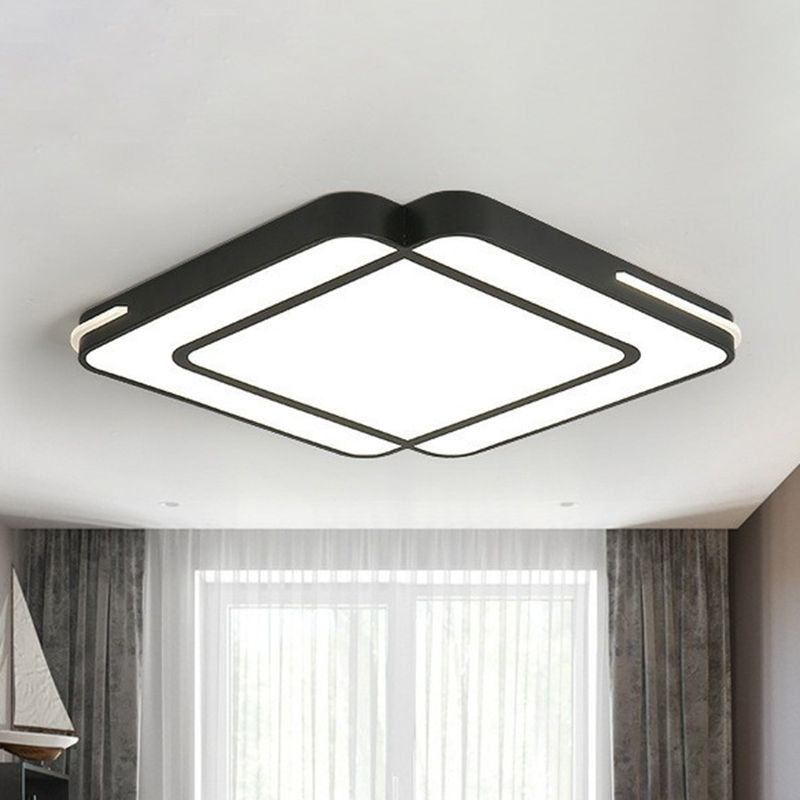 Lampada da soffitto a incasso a LED nera in stile moderno acrilico geometrico per soggiorno
