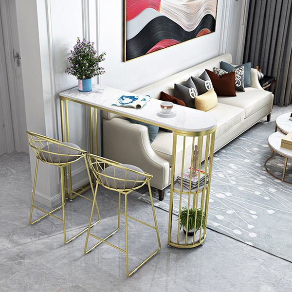 Glam Style 1/2/3 Pieces Sintered Stone Bar Table Set Fixed Table Counter Set for Home Use