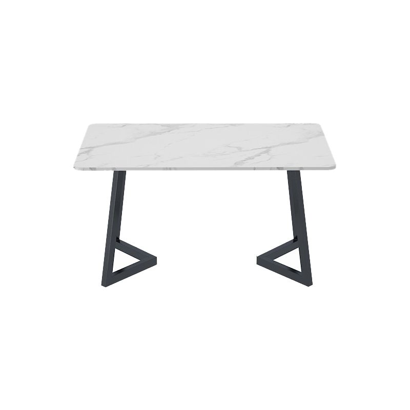 Industrial Rectangular Writing Desk Home Office Desk with Wood Legs