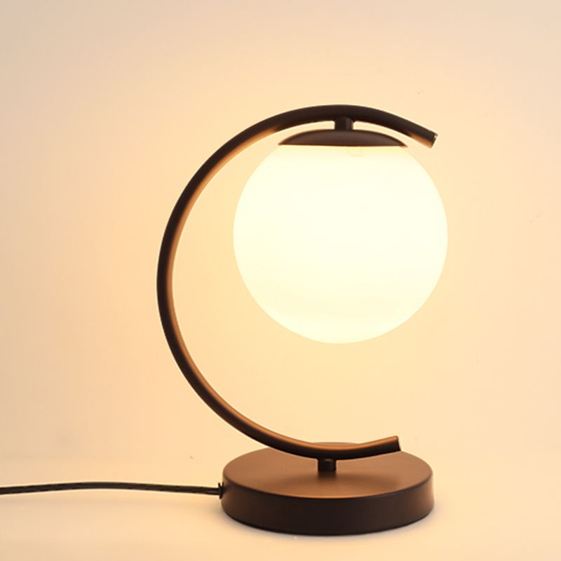 Verre de lampe de table sphérique moderne 1 lumière de table légère