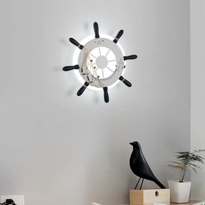 Monte a parete ombreggiata Light Kids Kids Acrilic Accasionismo Apparecchiatura da parete LED in bianco