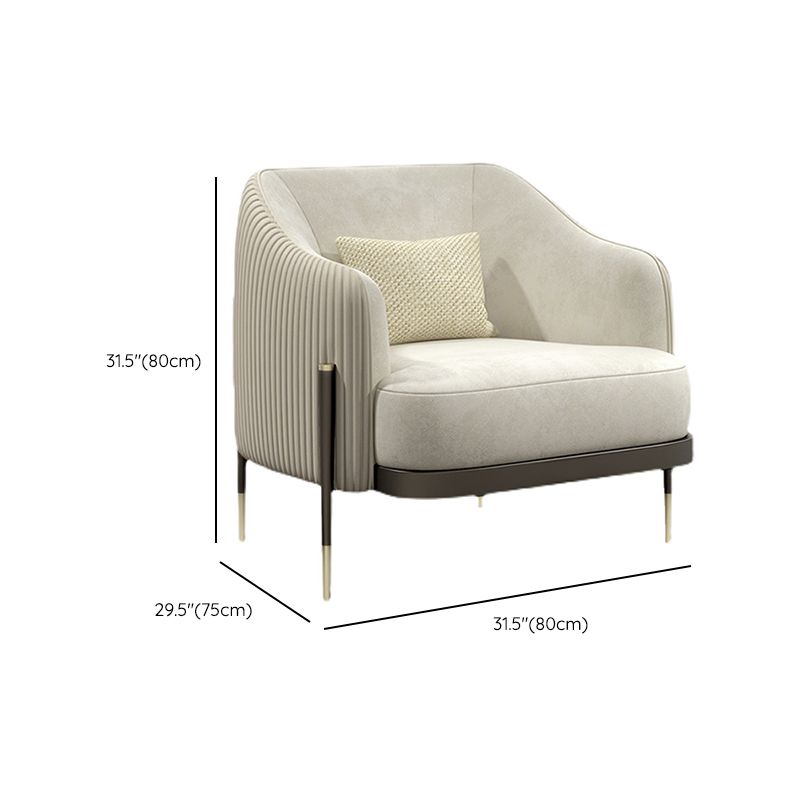 Glam Pillow Back Accent Armchair Sloped Arms Accent Armchair