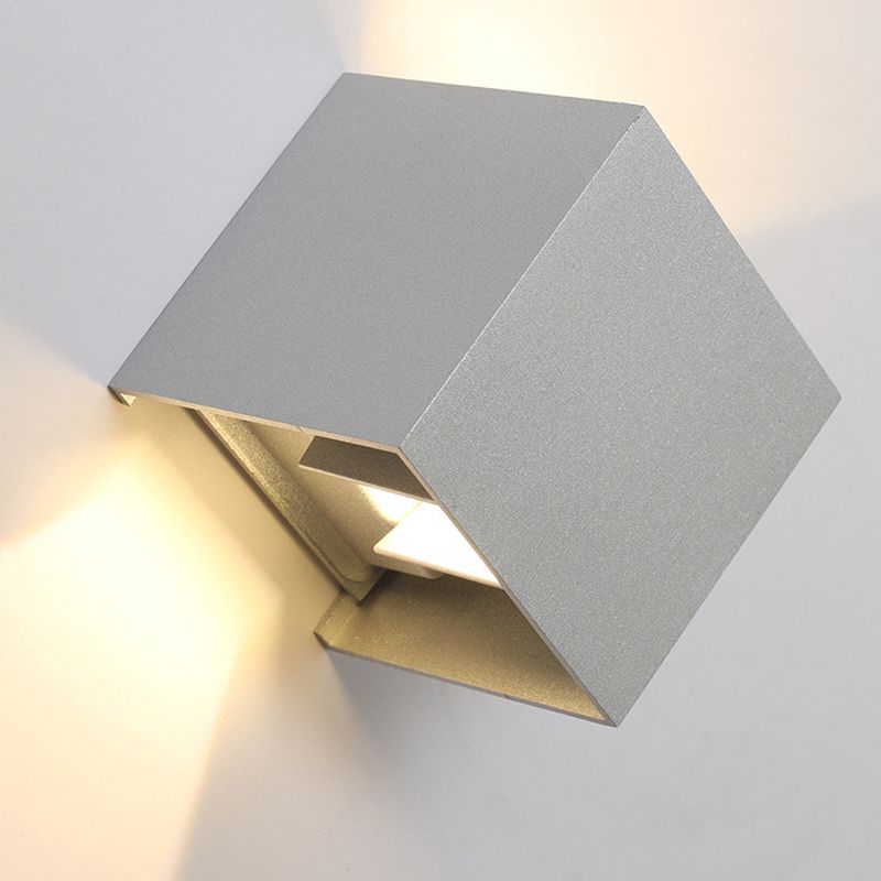 2 Lights Geometric Wall Washer Sconce Modern Style Metal Wall Lighting