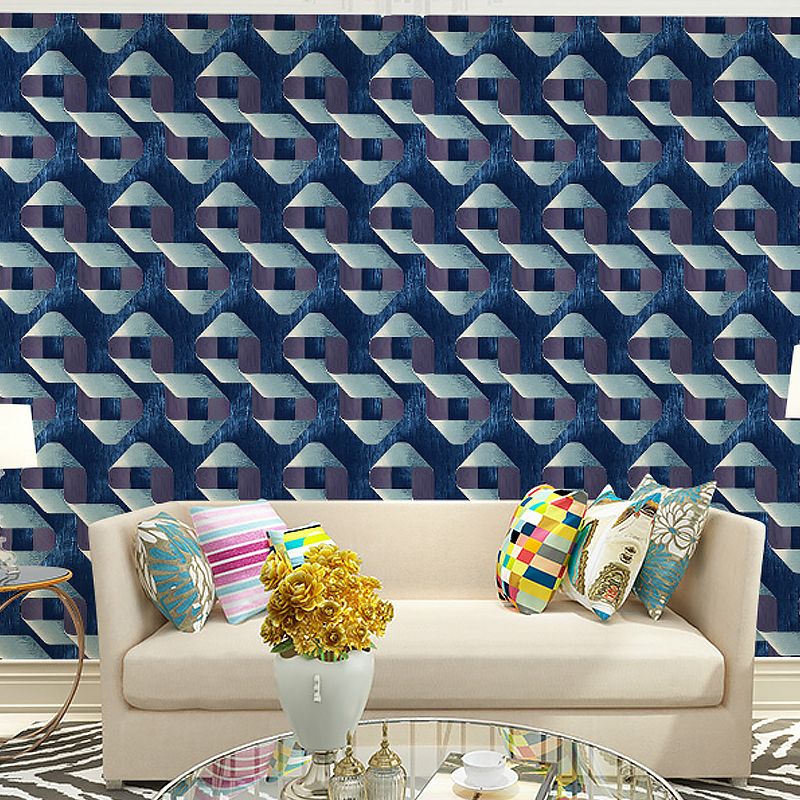 Twisted Belt Pattern Wallpaper Roll Dark Color Novelty Wall Decor for Living Room