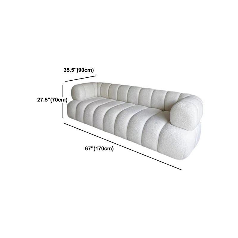 Wool Recessed Arm Sofa Contemporary Standard Sofa for Living Room