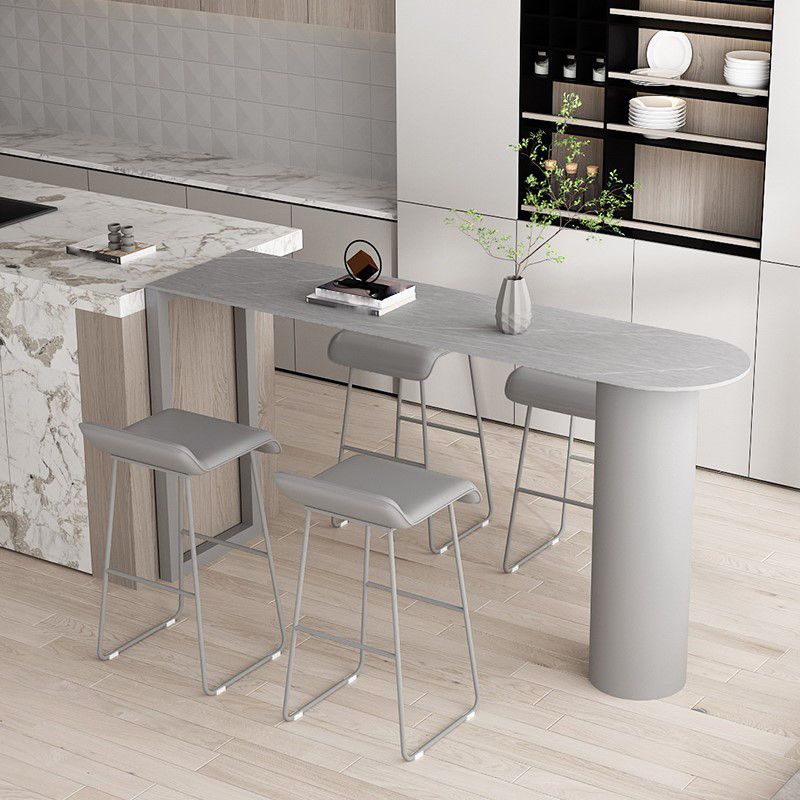 Contemporary Metal Legs PU Leather Indoor Barstool with Cushion