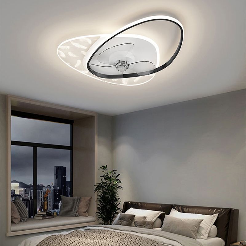 Modern Style Ceiling Fan Lighting Metal 2 Light Ceiling Fan Light for Restaurant