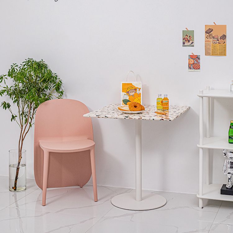 Silla de comedor de plástico de estilo nórdico, sillas laterales sin brazos para cocina (juego de 2)