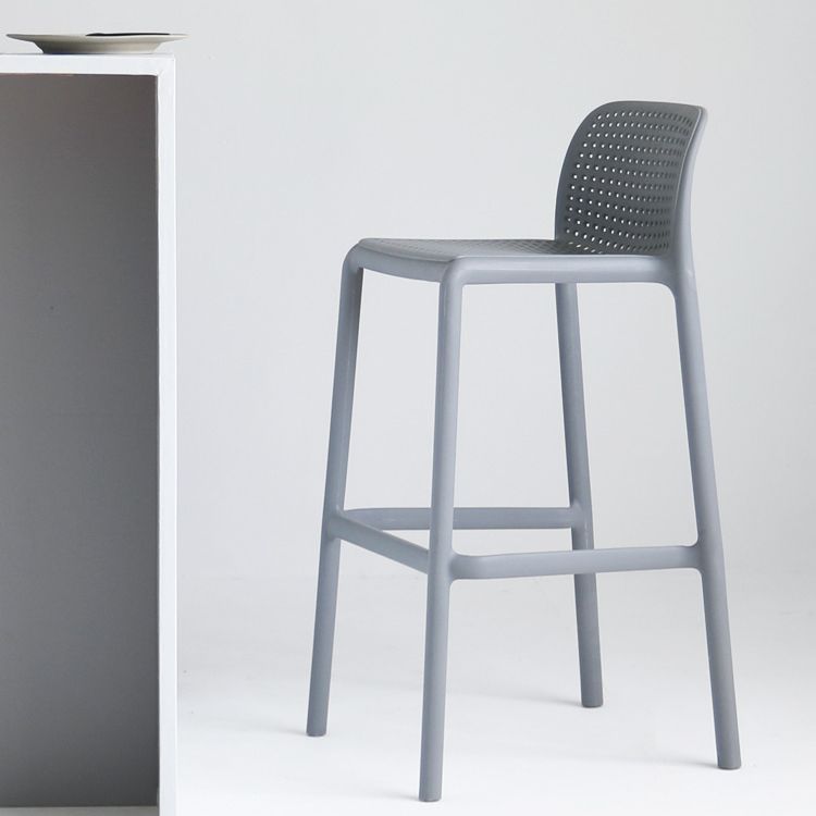 Industrial Plastic Low Back Bar Stool Armless Stackable Bar Stool